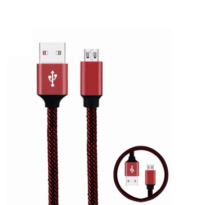 China Charging + Data Sending 480Mbps at 2.4A 1M Data Transfer Audio Video Cables Micro USB Cable Fabric Braided Colorful Micro USB Cable for sale