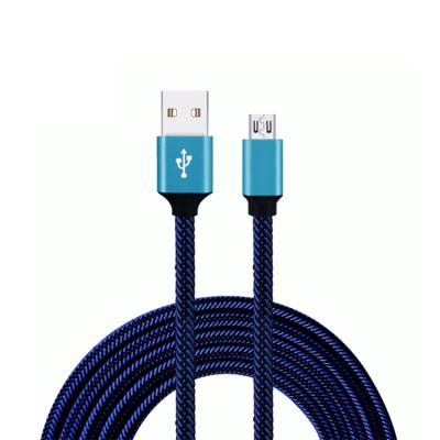 China Charging + Data Sending Fast Charging and Sync Micro Braided USB Cable 2.4A 2M Charging Data Cable Colorful Micro USB Cable for sale