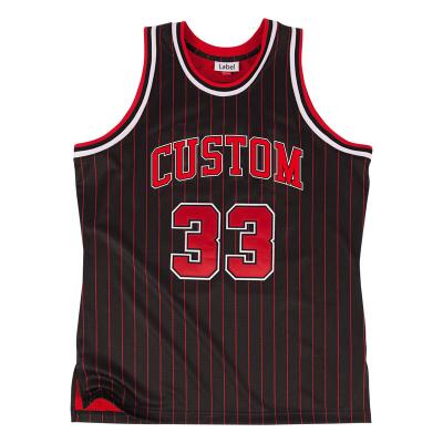 China Custom Design Antibacterial Sublimated Retro Twill Embroidered Classic Tank Top Basketball Tank Top for sale