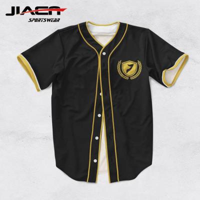 China Antibacterial Custom Baseball Jersey, Hot Sale Two Buttons Porcelain Sublimation Set-in Sleeves Baseball Wear for sale