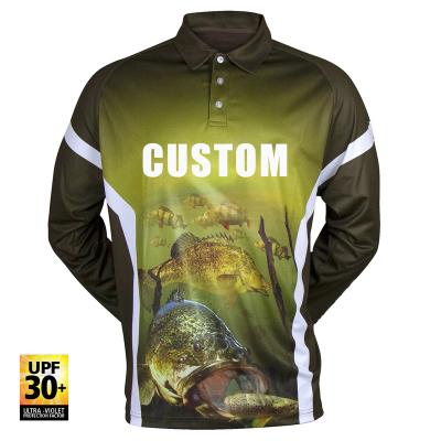 China Best Selling Popular Antibacterial Fishing Shirt Factory Tournament UPF 50+ Full Sublimation Moisture Wicking Quick Dry Fishing T-Shirts for sale