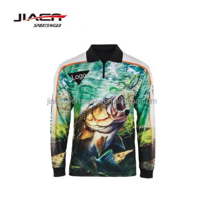 China Customized Lightweight Breathable Fishing Shirt Antibacterial Sublimated UV Protection Fishing Clothing for sale