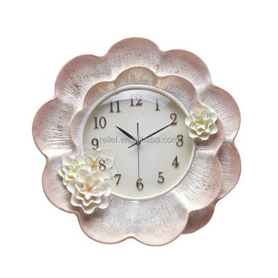 China Modern Art Decor Chinese Famous Brand Manufacturer Create 3D Flower Wall Clock for sale