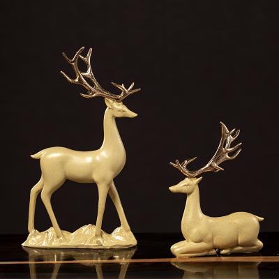 China Art Decor DIY Resin New Style 3D Decorative Wall Interior Decoration Deer Accessory On Table For Reading Room for sale