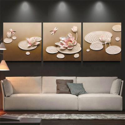 China Resin and HDF Lotus Pattern Paintings Handcrafted High Quality, Resin Wall Art Painting Desktop Decoration Abstract for sale