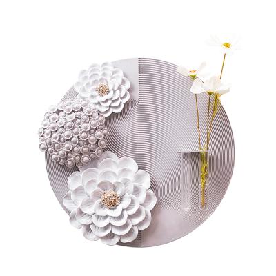 China Resin wall decor 3d flower sculpture home wall decoration handmade flowers for bedroom decor for sale