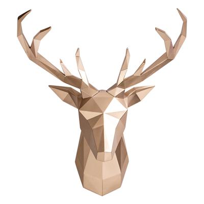 China Resin 3d Resin Deer Main Wall Decoration, Modern Home Accessories, Wall Art Interior DIY for sale