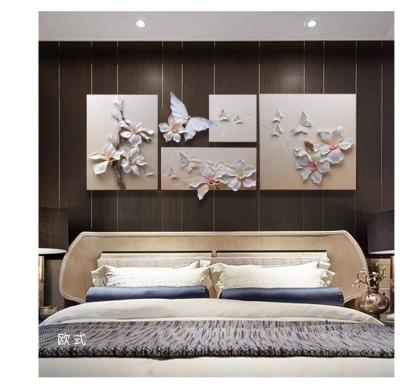 China Wall Painting 100% Handmade Purple Butterfly 3D Art Wall Decor Wall Painting Embossed Butterfly for sale