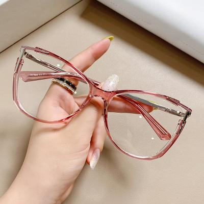 China 2022 High Quality Optical Frame Diamond TR 90 Glass Eye Glasses Frames Glass Women Optical Designer Glasses for sale