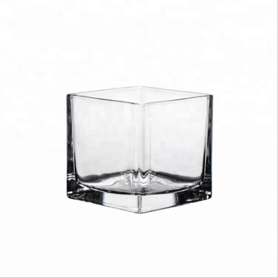 China Wholesale Clear Glass Candle Square Candle Jar Customized Size for sale