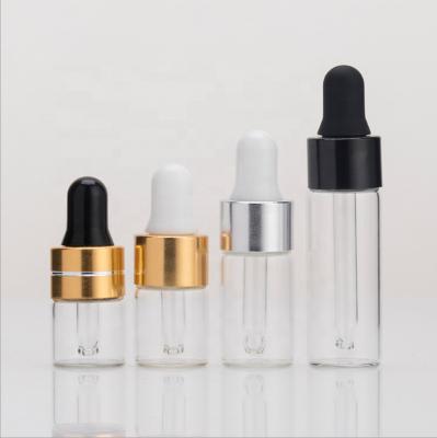 China Cosmetic Glass Dropper Bottle Essential Oil Bottle With Cap Customized 1ml 2ml 3ml 5ml for sale