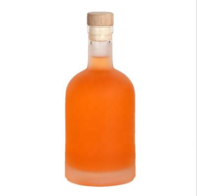 China Frosted Glass Liquor Bottle Glass Coffee Gin Rum Alcohol Whiskey Bottle Beverage Wine Bottle Vodka With Cork for sale