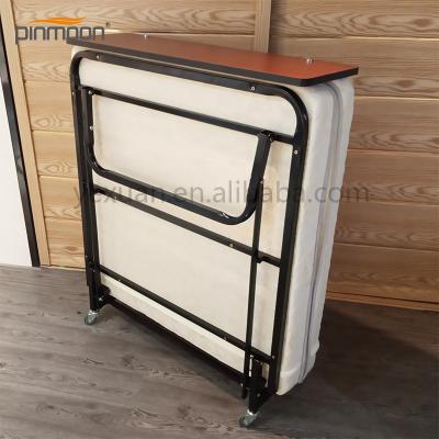 China Foldable Portable Hotel Used Steel Folding Bed With Mattress for sale