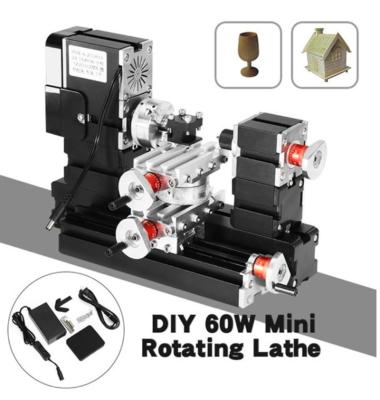 China Big Power Mini Rotating Lathe Kit, 60W 12000rpm Motor Power Manual DIY Hotels Tool for Woodworking, Soft Metal Glass Plastic Machining for sale