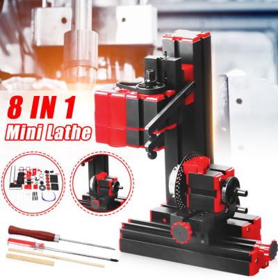 China Hotels Multifunctional Lathe Machine Torno Lathe DIY Tools 8 in 1 Metal Wood Plastic Auger Woodworking Transformer Motorized Lathes for sale