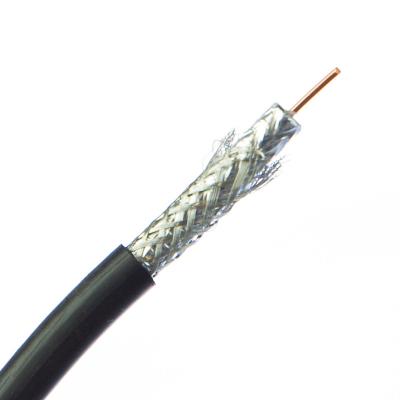 China Telecom Security Surveillance RG6 Coaxial Cable Double Shielded With Black Flexible Telecom CCTV CATV Cable 75 Ohm 1GHz RG6 Microwave Jacket PVC Coaxial Cable for sale