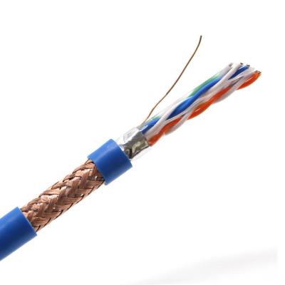 China Computer Networks Dual CAT5E SFTP Shield 24AWG 4 Pairs Pure Copper / CCA Network Cable 0.51MM 305M 1000f Cat5e Sftp Cables for sale