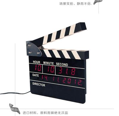 China ABS UCHOME Mktime Patant Large Clock Movie Clapper Alarm Clock LED Digital Clock for sale