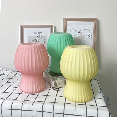 China EUROPEAN UCHOME Denmark striped bedside lamp INS bedroom wedding gift glass Nordic medieval small table lamp for sale