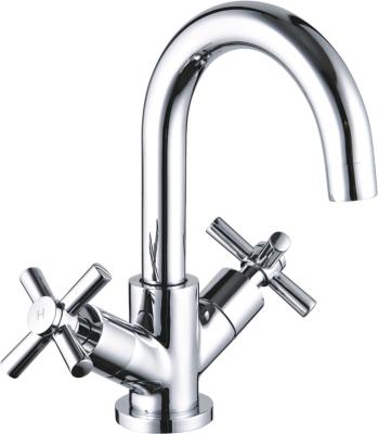 China Metered Faucets Dual To Handle Single Handle Brass 3 Quarter Cartridge Quarter Hole Tapware Cross Basin Faucet Mixer Tap for sale