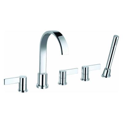 China Sliding Bar 5 Holeless Deck Mounted Bath And Shower Mixer Chrome Faucet For Shower Built In China for sale