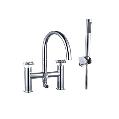 China Metered Faucets Deck Mount Bath Shower Faucet Mixer Wash Hair Sink Faucet Mixing Valve For Salon for sale