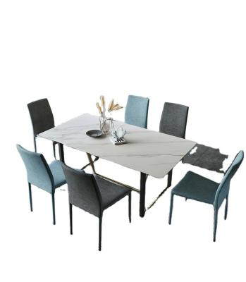 China Marble dining table and chair (the others) adjustable restaurant high quality simple modern Nordic home dining tables metal frame à venda