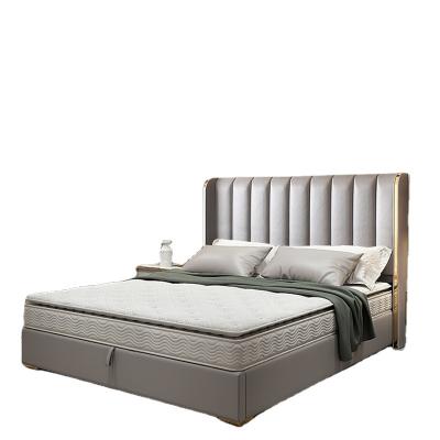 China Modern Luxury King Queen Double Leather Storage Bed Frame Bedroom Storage Furniture Leather Beds for sale