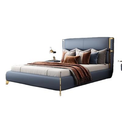 China Modern Simple Luxury Italian Double Leather Storage Bed Furniture Queen Storage Designs Bed for sale