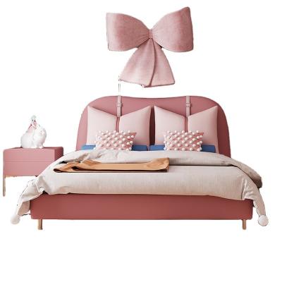 China Minimalist Professional Custom Modern Bedroom Furniture Pink Kid Child Beds Bed for sale