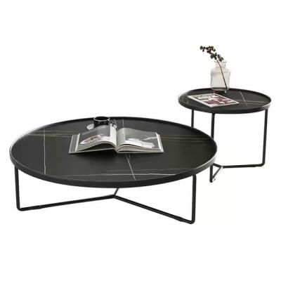 China (Other) Adjustable Modern Simple Round Marble Side Table Marble Living Room Mengla Lao Ren Jin Coffee Table for sale