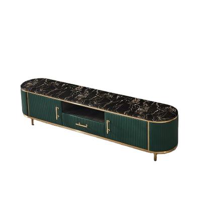 中国 2022 Top Modern MDF TV Stand Cabinet Adjustable Cabinet Black Green Marble TV Furniture 販売のため