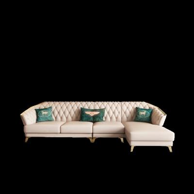 China Customizable Modern Luxury Elegant Modern Luxury Fabric Leather Fabric Modern Apartment Hotel Living Room Furniture Frame Couch Wooden Sponge Sofa for sale