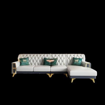 Κίνα Customizable Modern Luxury Modern Leather Cloth Modern Apartment Hotel Living Room Furniture Frame Couch Wooden Sponge Sofa προς πώληση