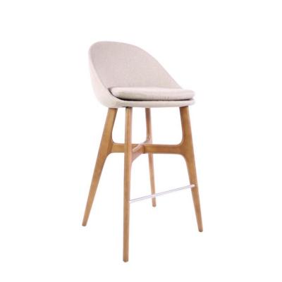 China modern design bar chair high bar stool modern home nordic style bar furniture leather wooden chair for sale