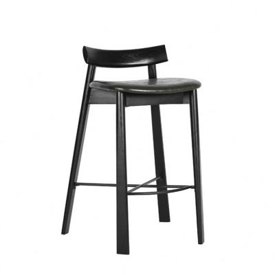 中国 Wholesale Modern Solid Wood Chair Height Stool Kitchen Counter Restaurant Wooden Bar Stool Bar Stool 販売のため