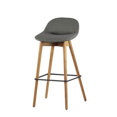 中国 Modern Wooden Round Kitchen Counter Stool High Bar Chair Modern Bar Furniture Restaurant Cloth With Back 販売のため