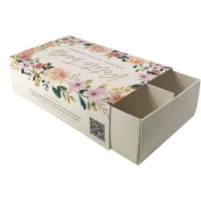 China Recycled Materials Hot Selling Luxury Sliding Open Drawer Candy Boxes Packaging White Dessert Boxes 12 Macaron Food Packing Case for sale