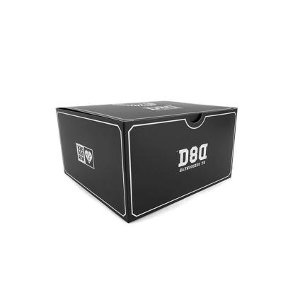 China Custom Recycled Materials Black Square Cardboard Gift Paper Box For Baseball Hat for sale