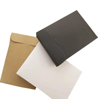 China Handmade Eco / Recyclable Recycled Black Kraft Paper White Paper Plain Box Photo Box Postcard Boxes For Packaging Custom Logo Brand Printing Card Packing for sale