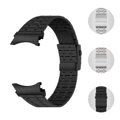 China Black Stainless Steel Stainless Steel Five Beads Loop Replacement Mesh Straps Watch Band For Samsung Galaxy Watch 4 for sale