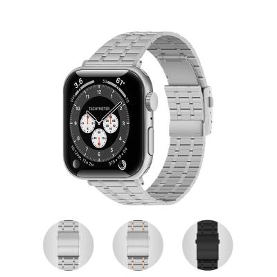 China Stainless Steel Stainless Steel Watch Band For Apple Watch Series 7/6/SE/5/4/3/2/1 38/40/41 mm Five Beads Loop Replacement Mesh Straps for sale