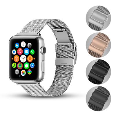 China Stainless Steel For Apple Watch 42 38mm 44 40mm , Milanese Loop Stainless Steel Watch Bands For iWatch Metal Strap 7 Series Se 6 5 4 3 2 1 for sale