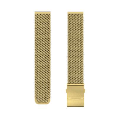 China 304 Stainless Steel Gold 14mm Stainless Steel 304 Mesh Milanese Loop Replacement Straps For Samsung Universal Watch Band 0.6mm Wire Diameter for sale