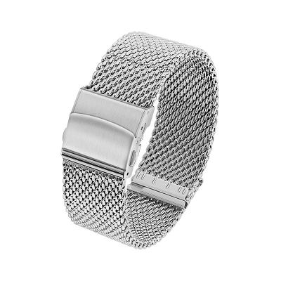 China 304 Stainless Steel 22mm Silver 304 Stainless Steel 1.0mm Wire Diameter Mesh Milanese Loop Replacement Straps For Samsung Universal Watch Band for sale