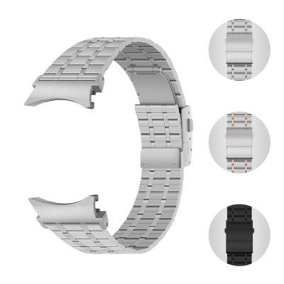 China Silver Stainless Steel Five Beads Buckle Replacement Mesh Straps Watch Band For Samsung Galaxy Watch 4 for sale