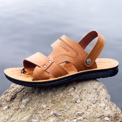 China Fashion Trend K11 Mens Sandals Fashion Solid Color Leather Men Summer Shoes Open Toe Sandals Comfortable Casual for sale