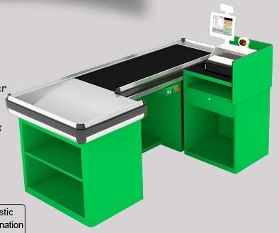 China 1) Supermarket 2)shops supermarket checkout counter with conveyor belt cashier counter for sale