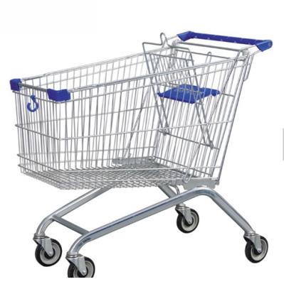 China Convenient Hot Selling Supermarket Hand Vending Trolley Standard 4 Wheel Shopping Trolley Dimensions for sale