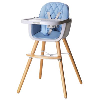 China Safety Comfortable Baby Dining PU Plastic Cushion Chair Wholesale PU Plastic Cushion Chair Wooden Baby Feeding Chair Baby Umpire Chair for sale